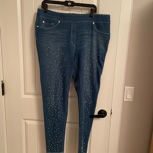 Peter Nygard Blue Studded Jeggings